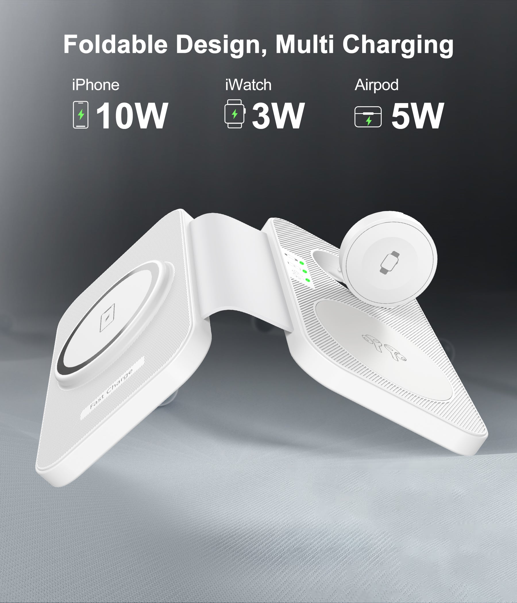 3-in-1 磁気ワイヤレス急速充電器 MagSafe 折り畳み式 スマホスタンド T616-F