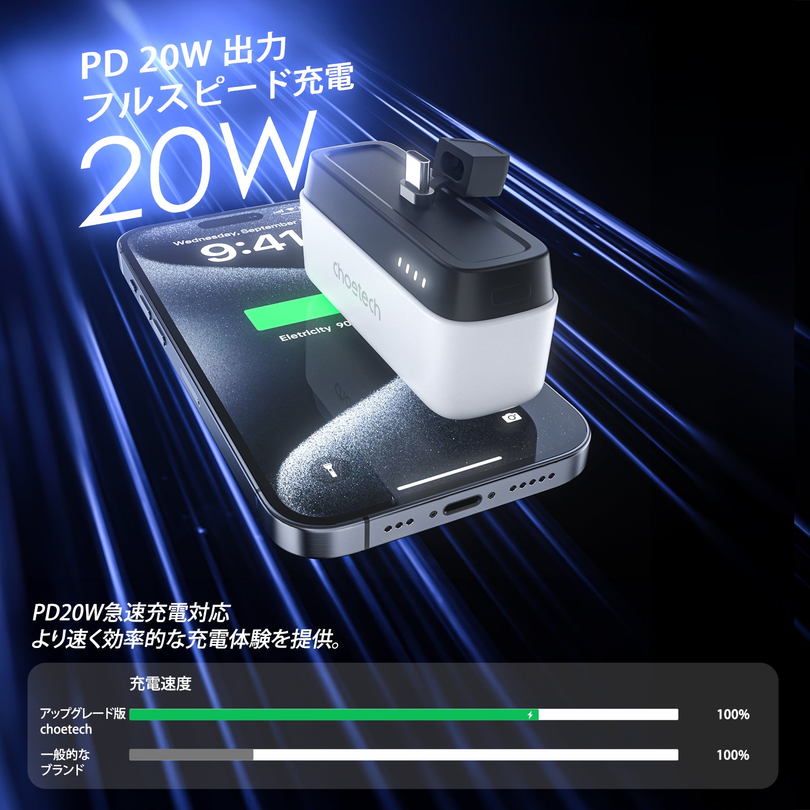 ミニモバイルバッテリー USBtypeC対応 ポータブルバッテリー容量5000mAh B740
