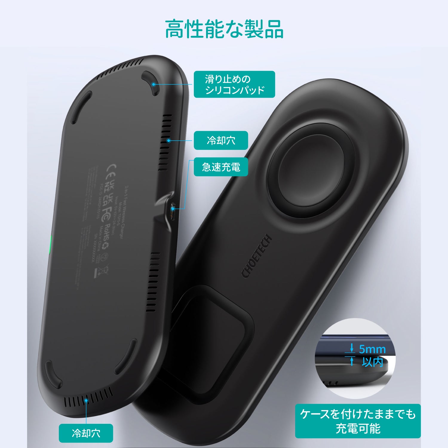 Samsung Galaxy Watch専用 2-in-1 ワイヤレス充電パッド T570-S