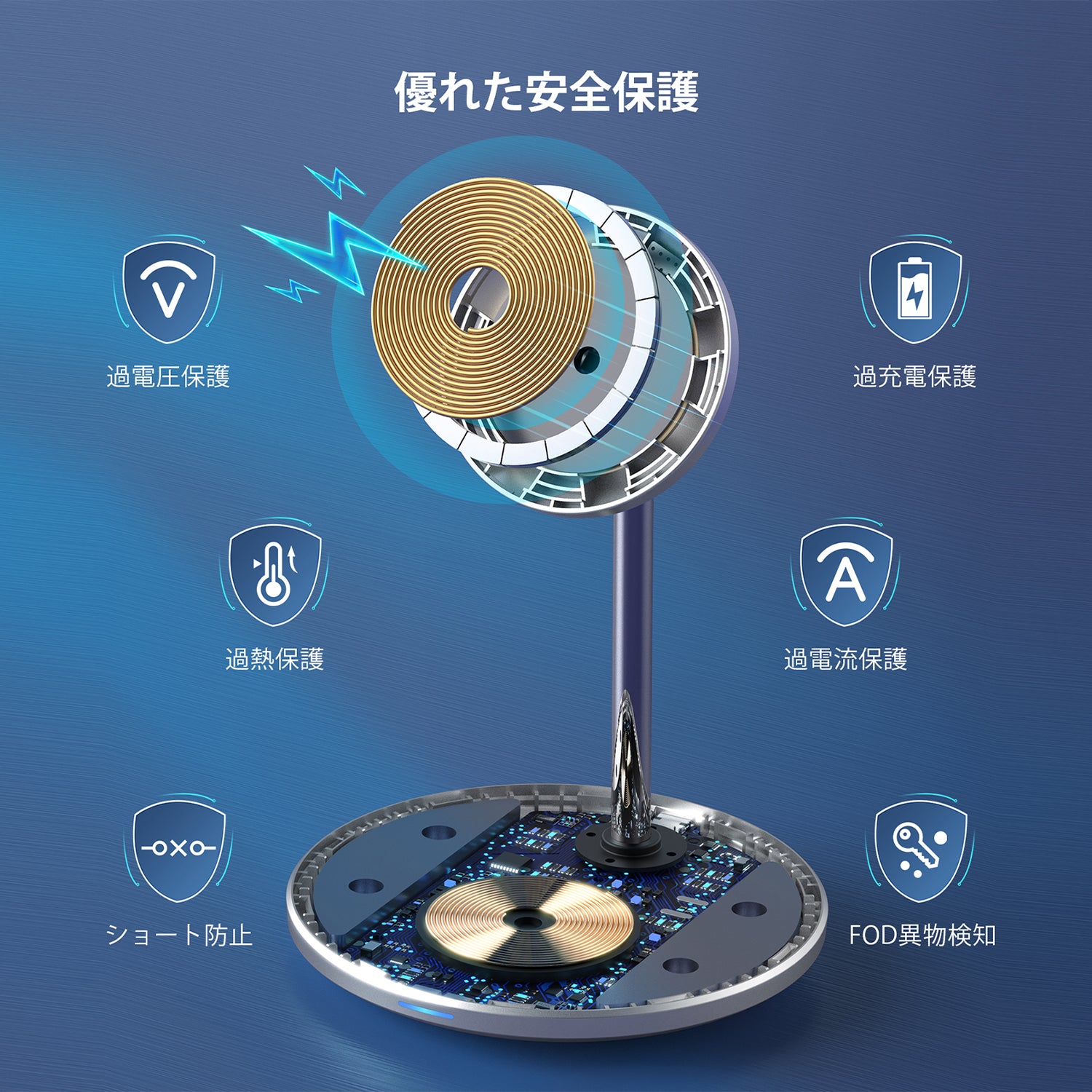 MagSafe対応 2-in-1 iPhone+Airpods ワイヤレス充電スタンド T581-F