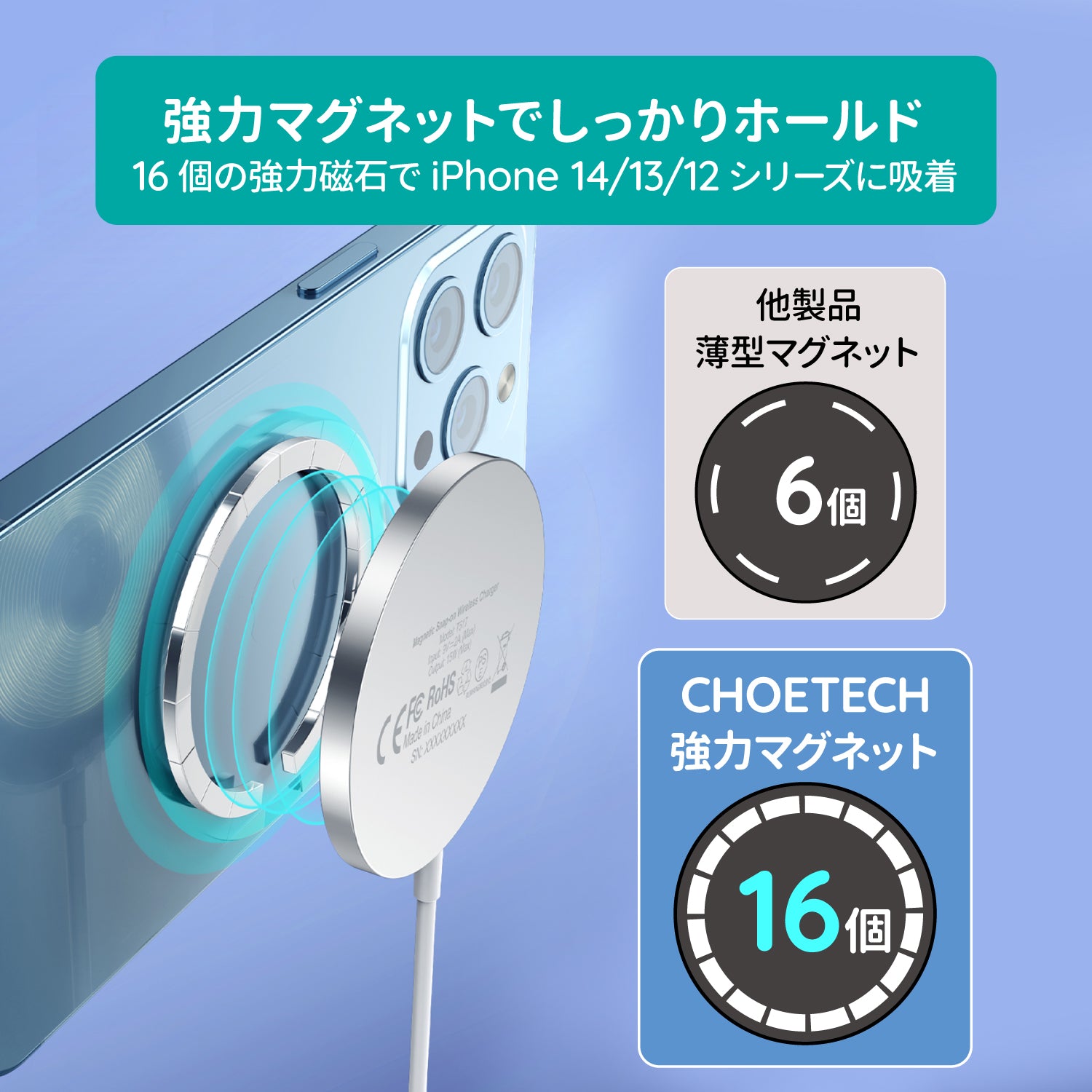 MagSafeワイヤレス充電器 15W T518-F