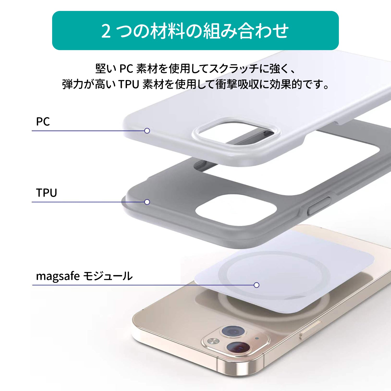 MFM認証済 MagSafe対応 iPhone 13シリーズ用 ケース