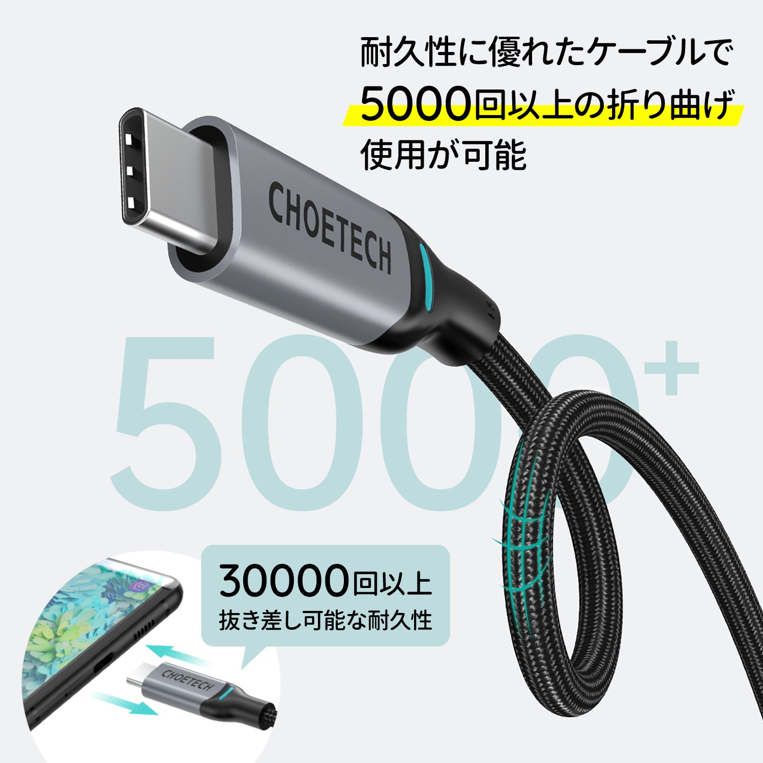 USB Type-Cケーブル  USB-C to USB-C MacBook Pro対応 100W急速充電 XCC-1002