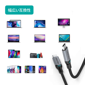 USB Type-Cケーブル  USB-C to USB-C MacBook Pro対応 100W急速充電 XCC-1002